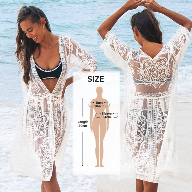 Crochet Cover Up with Fringe Trim