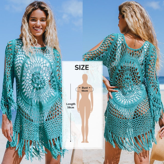 Crochet Cover Up with Fringe Trim
