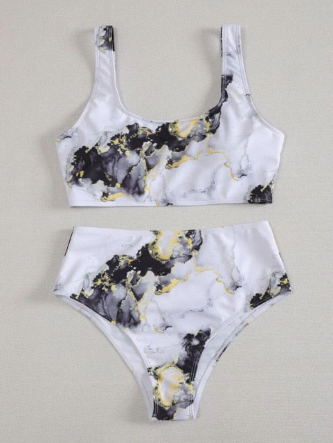 Push Up Marble Swimsuit